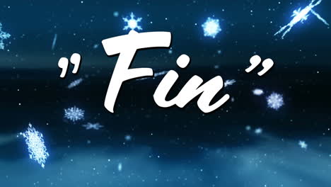 animation of fin text over falling snow