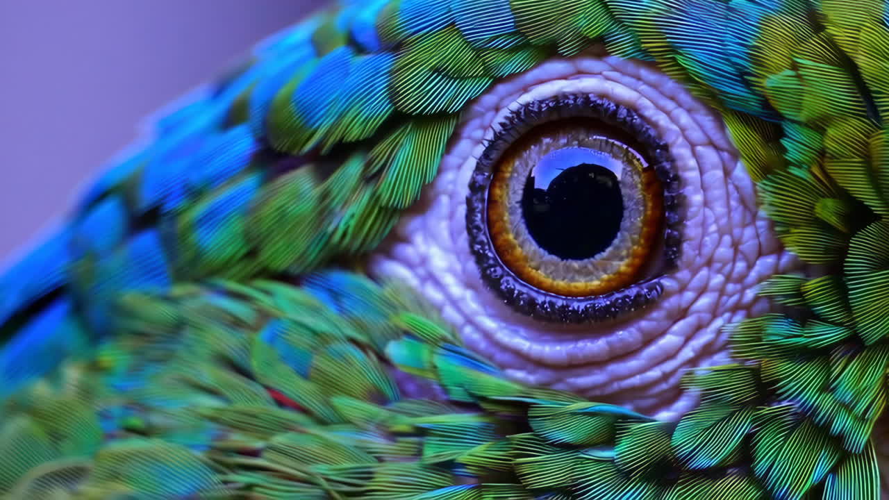 Close-up of a Sleeping Parrot's Feathers