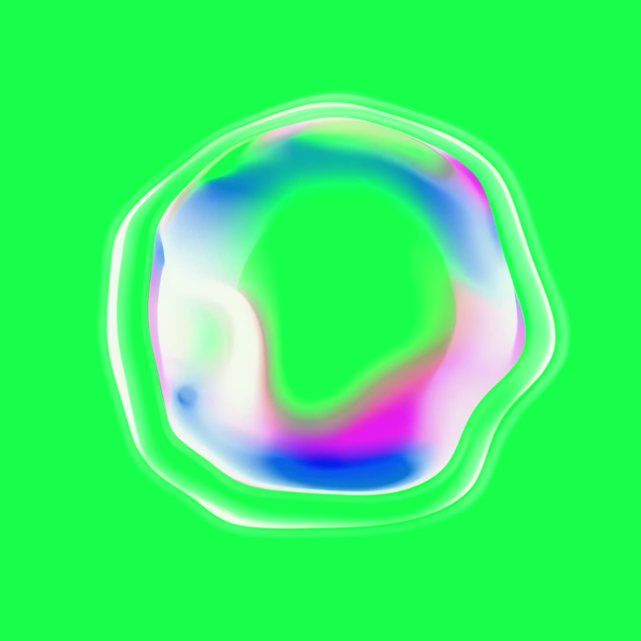 Vibrant abstract colorful shape animation, transparent 4K video, green screen