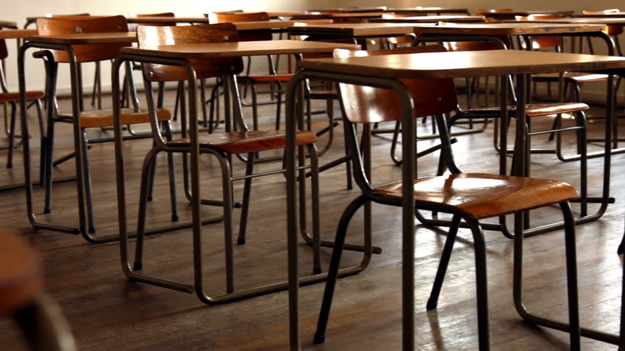 Aula vuota in una scuola.