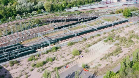 Descending-drone-shot-of-great-western-train