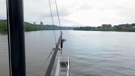 riverboat cruising in the tranquil ohio river in usa - pov