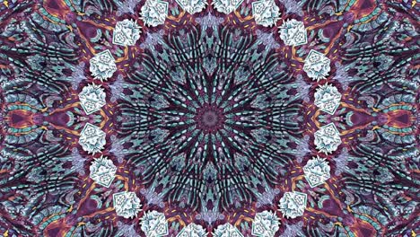 abstract kaleidoscope pattern with pink, purple, blue, yellow and white colors. magic mandala. 4k abstract multicolored motion graphics background. fractal animation.