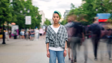woman portrait on city street