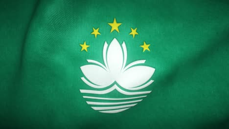 flag of macau waving in the wind