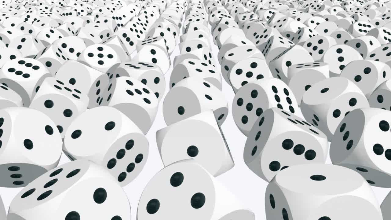 filas de dados giratorios en color blanco