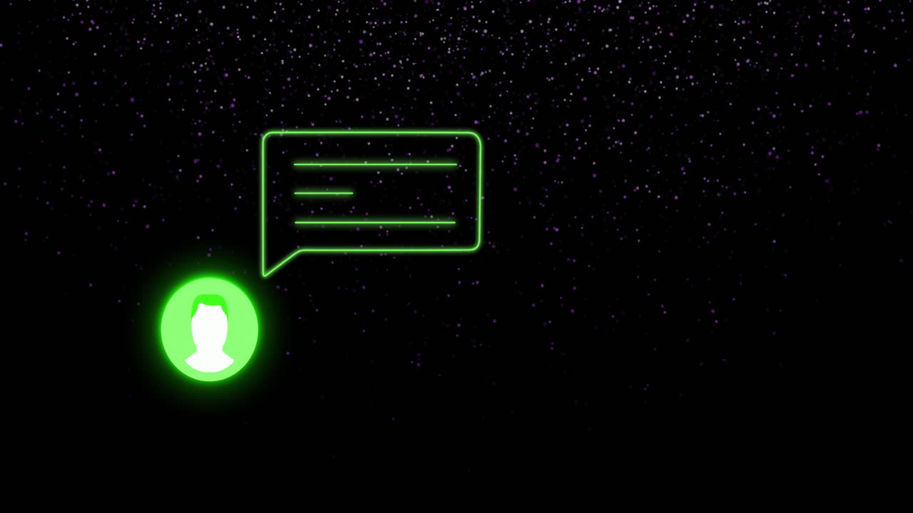 Animation of media icons over spots falling