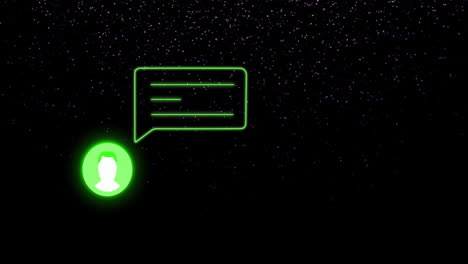 animation of media icons over spots falling