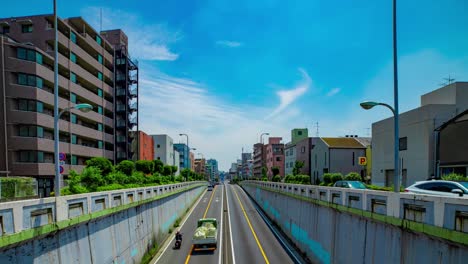 a timelapse of the traffic jam at the urban street in tokyo wide shot