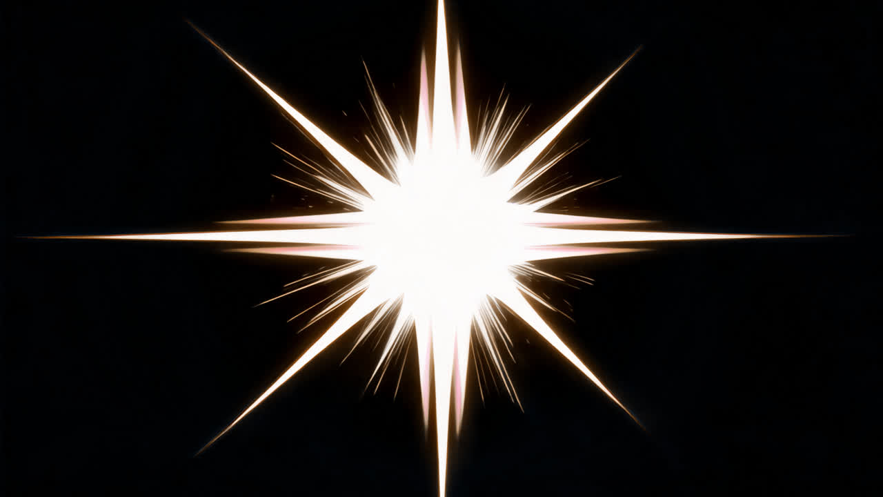 Efeito de luz estelar brilhante animado, vídeo transparente em 4K, canal alfa, ProRes 4444