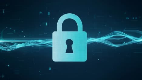 cybersecurity padlock on digital background