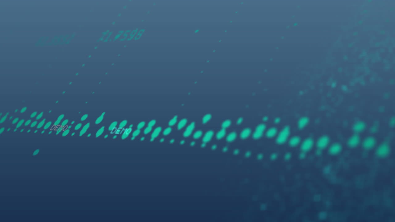 Animation of data processing over spinning globe against blue background