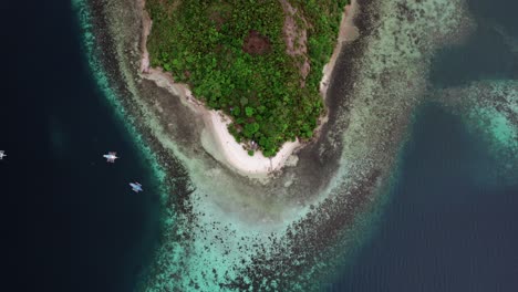 rotating aerial movement about the beautiful island coastline, southeast asia, philippines