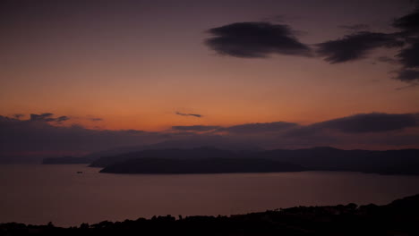 after sunset coast wide shot