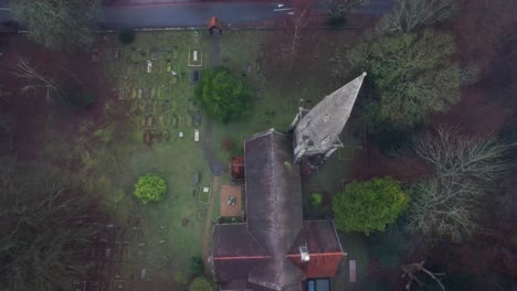 overhead high beach church epping forest essex uk rising drone view