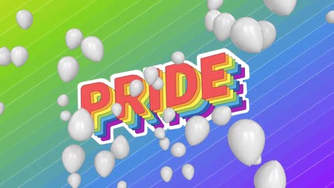 animación del texto del orgullo sobre el arco iris