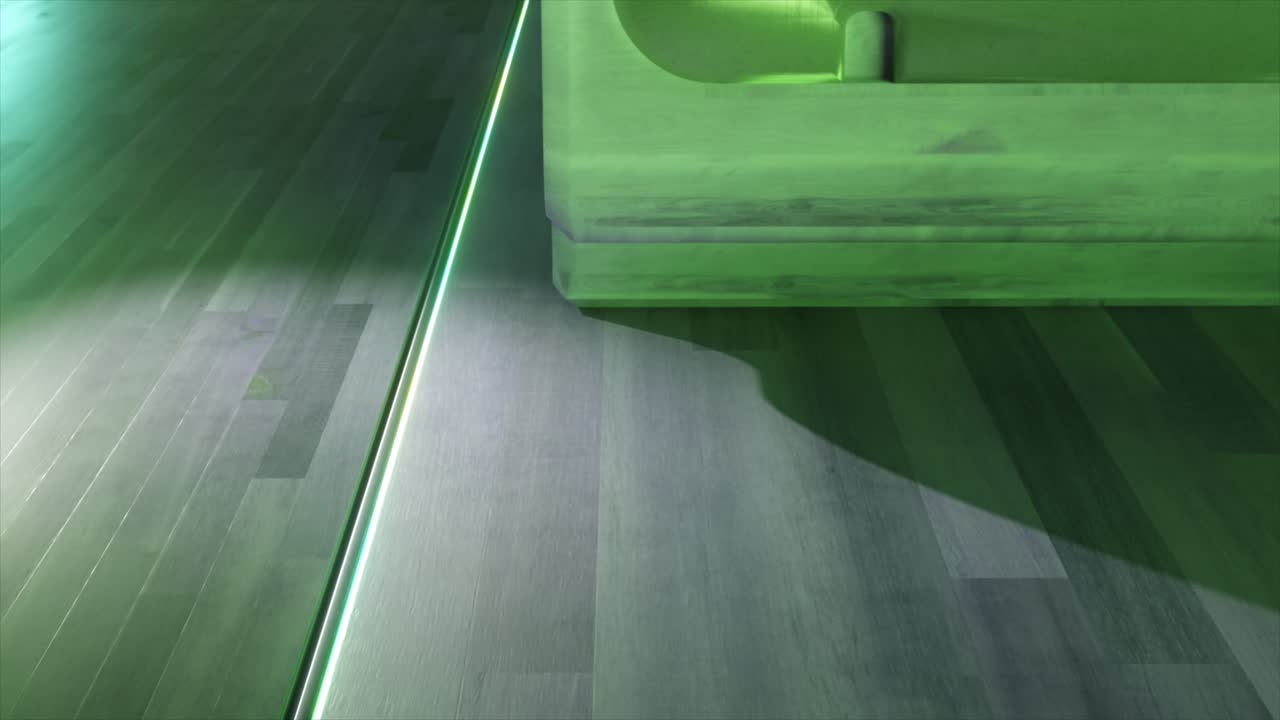 녹색 공을 가진 현대적인 인테리어 디자인