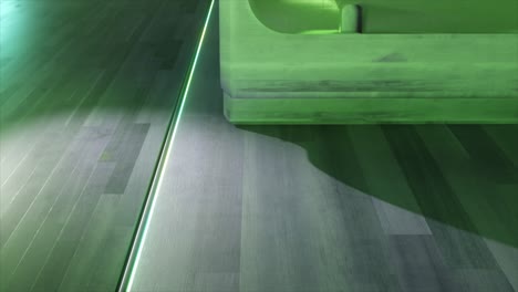 modern interior design with a green ball