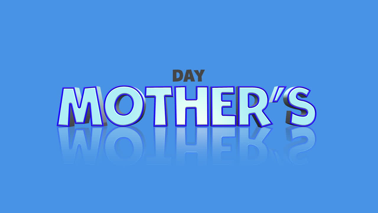 블루 그라데이션에 만화 흰색 어머니의 날 텍스트