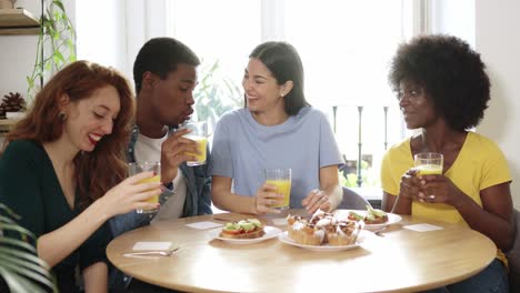 people having breakfast