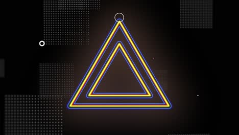 Yellow-geometric-triangles-pattern-with-neon-light