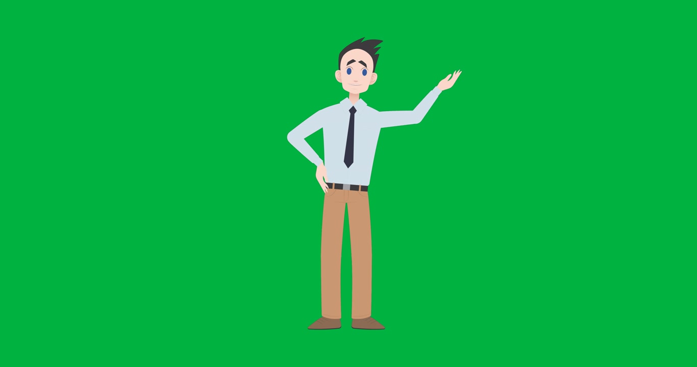 Animation of caucasian businessman talking and gesturing on transparent background