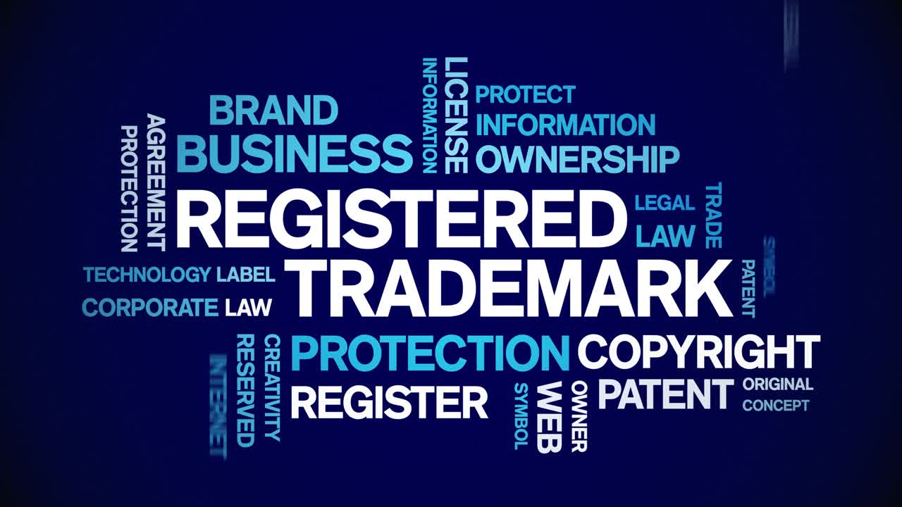 등록된 상표 애니메이션 태그 단어 구름, 텍스트 애니메이션 원활한 루프