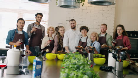 cooking class - diverse group of students