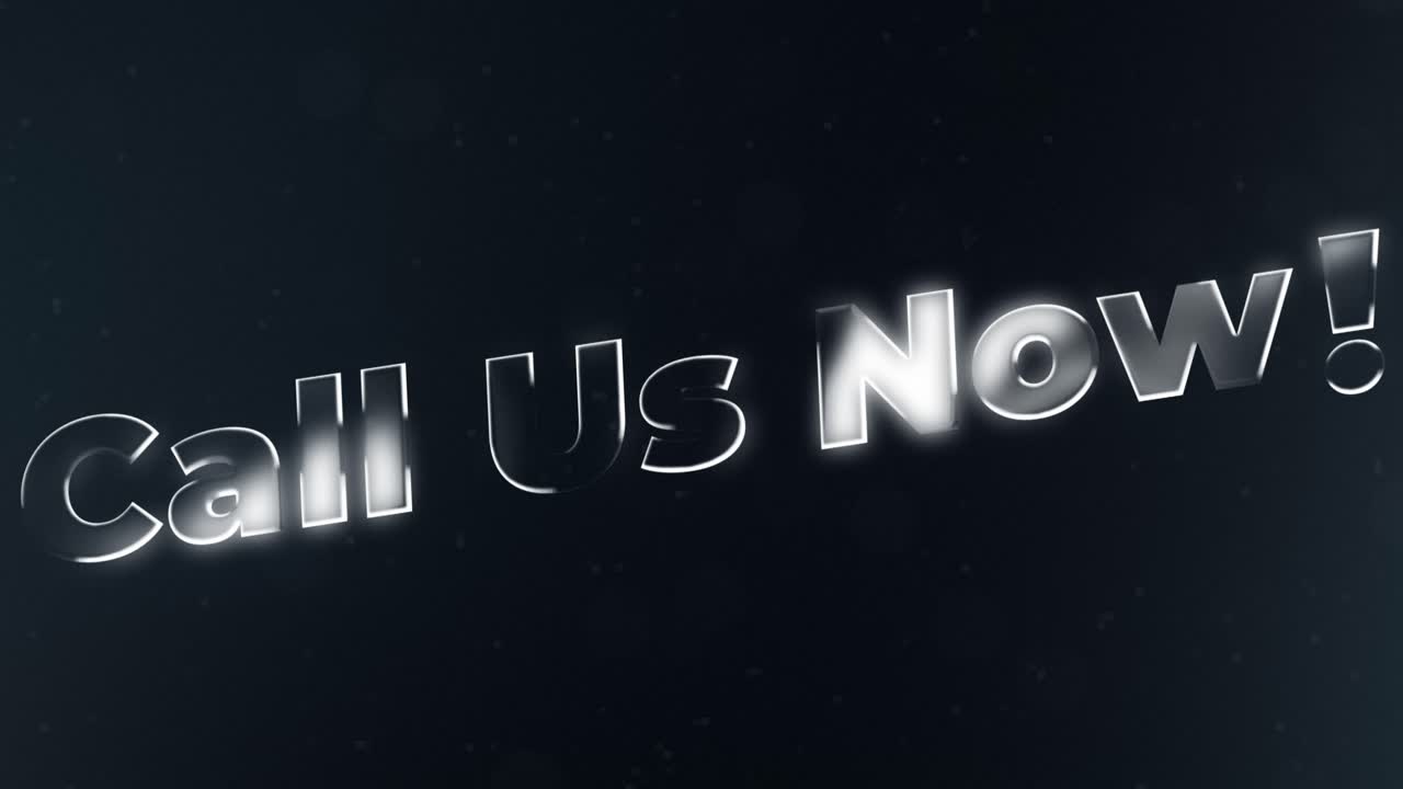 Animated 'Call Us Now!' Text Message on Dark Background