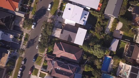 beautiful professional aerial top down of residential properties in sydney australia