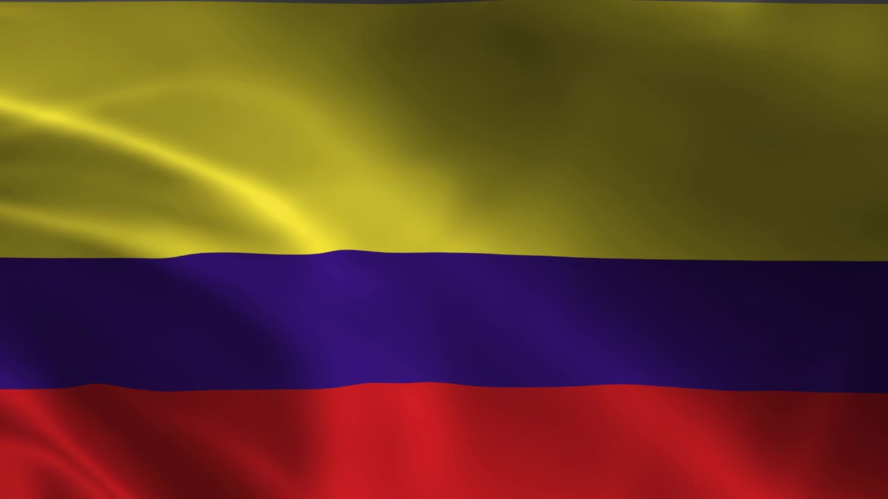 Bandeira Nacional da Colômbia Tremulando ao Vento