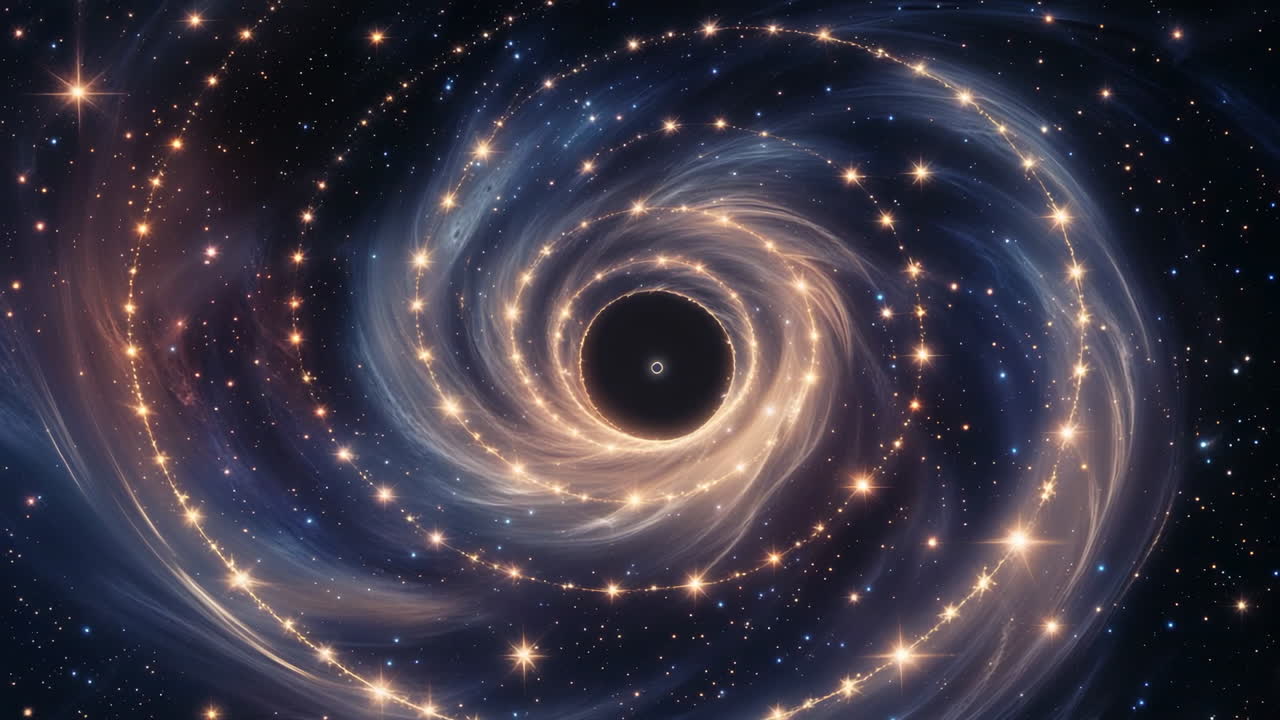 Cosmic Spiral with Black Hole and Stars