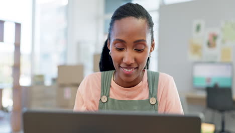 Home,-small-business-and-computer-with-black-woman