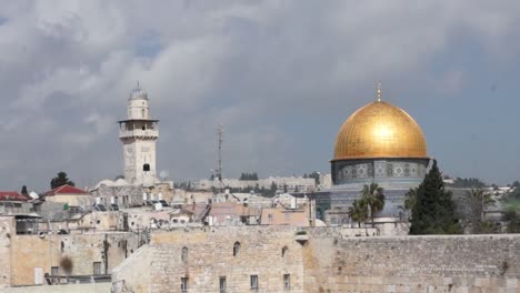 jerusalem old city skyline with dome of the rock