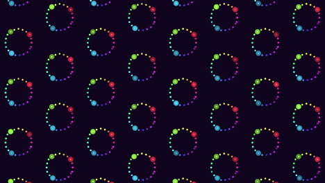 digital futuristic circles pattern with rainbow glitters on black gradient