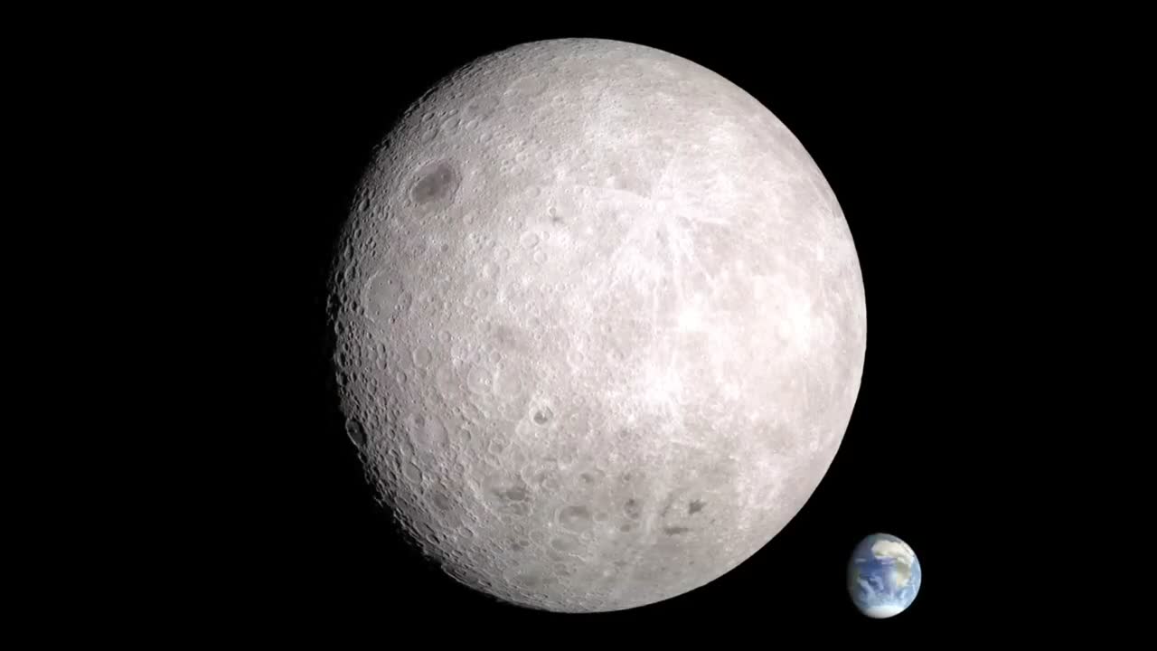 Animation depicting the dark side of the moon.