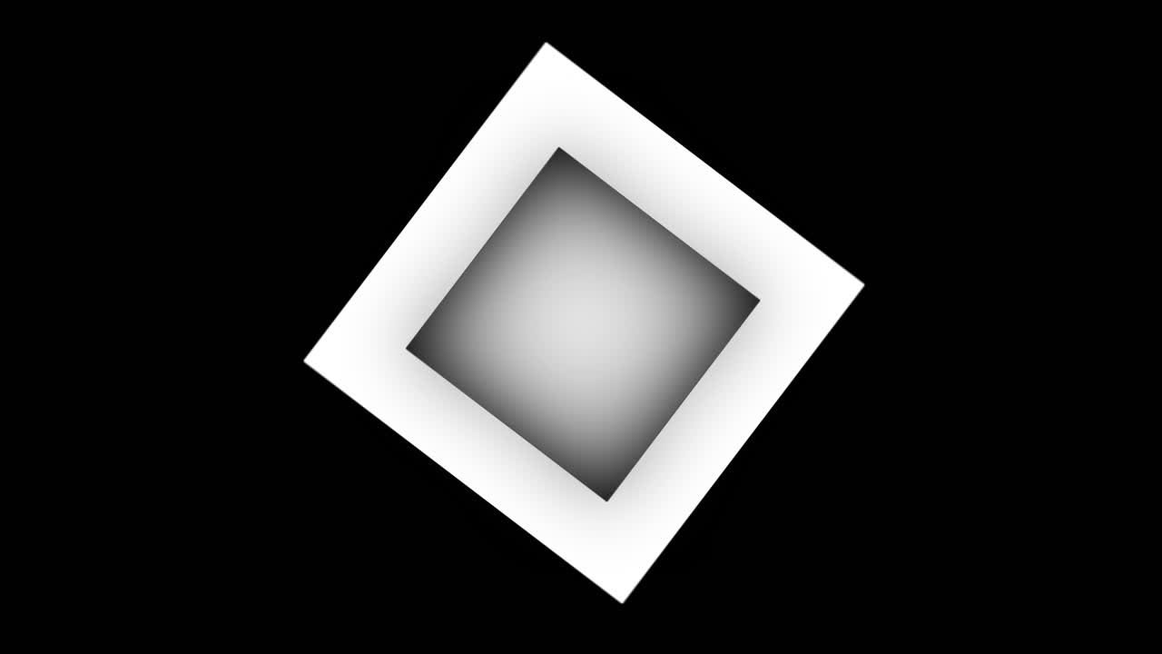 White Square Frame on Black Background