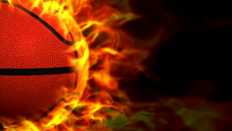 basket ball and fiery ring animation