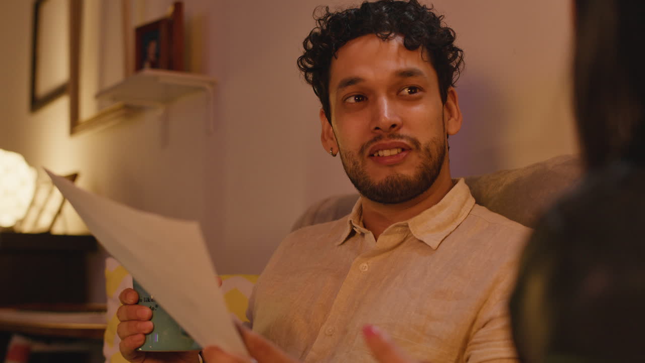 Man sitting and talking