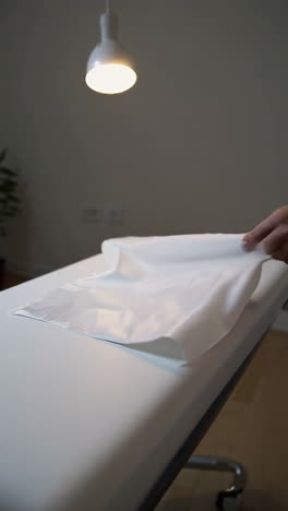 medical examination table setup