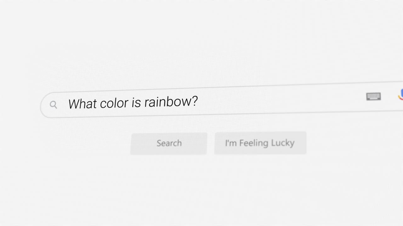 Searching for What color is rainbow? on Internet browser