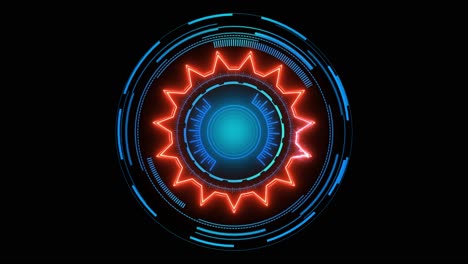 3d hud futuristic digitization of digital business processes technology loop background animation