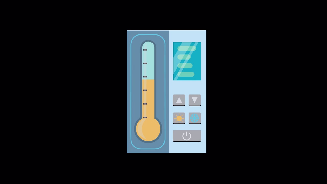 Animated Thermostat Climate Control Panel Showing Temperature Adjustment