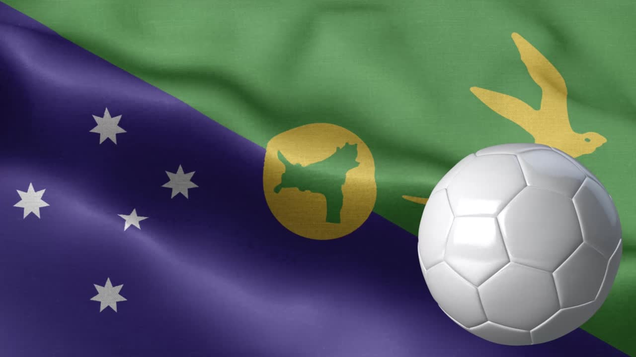 크리스마스 섬의 발과 축구 공 - 크리스마스 아일랜드의 플 고 세부 사항 - 국가 발 chuvashia 파동 패턴 loopable 요소 - 직물 질감과 끝없는 루프 - 축구 공과 발