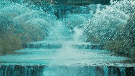 splashing water. fountains on the eur park in rome, italy