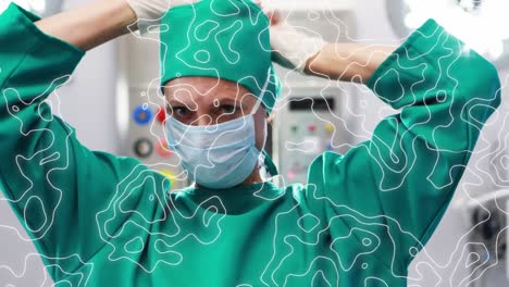 Animation-of-moving-lines-over-surgeons-in-face-masks