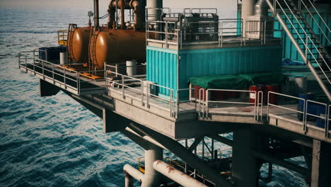 close-up of an offshore oil rig platform