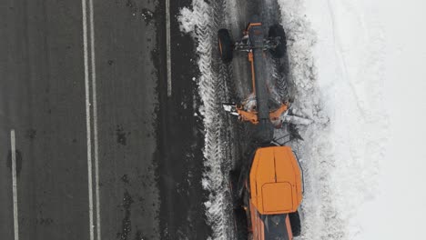 snow plows overhead view