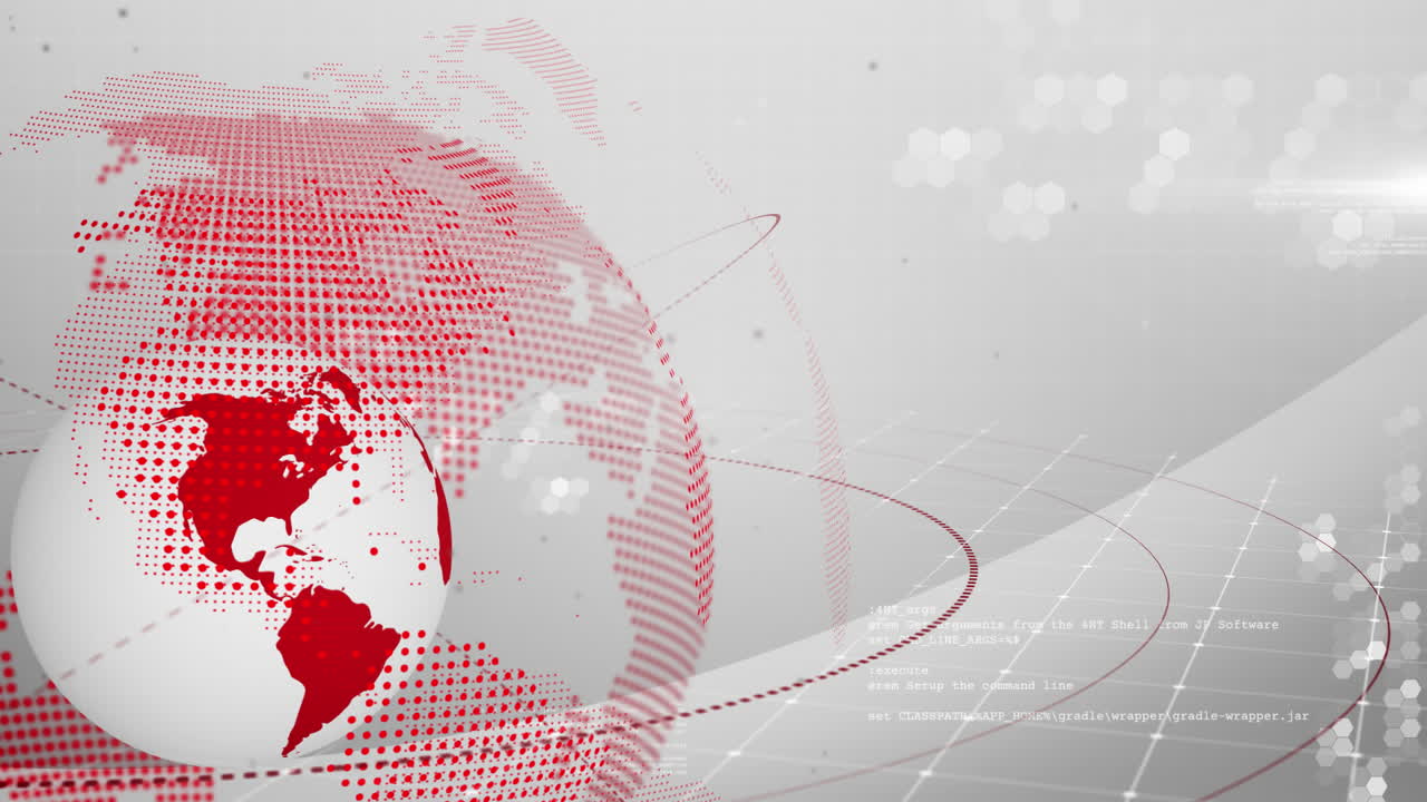 animación de globo digital blanco y rojo