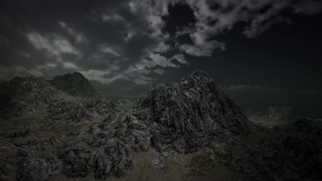 vista desde la montaña en una tormenta